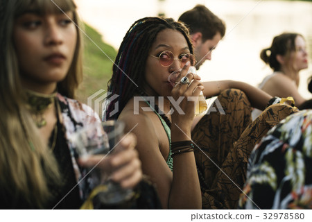 People Enjoying Live Music Concert Festival People Enjoying Live Music Concert Festival 32978580