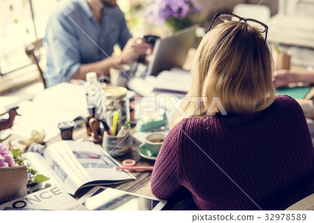 Business Colleagues ToColleagues Exchanging Opinion Ideas Workin Business Colleagues ToColleagues Exchanging Opinion Ideas Workin 32978589