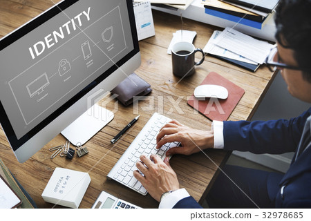 Computer Security System Data Protection Graphic 32978685