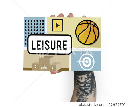 Hand holding banner network graphic overlay Hand holding banner network graphic overlay 32979701