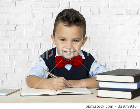 Little Boy Studious Smart Smile 32979936