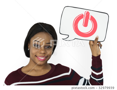 Illustration of power button beginning startup Illustration of power button beginning startup 32979939