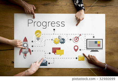 Business Venture Strategy Diagram Concept 32980099
