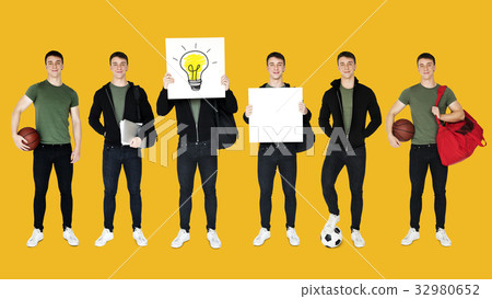 Young Adult Man Sport Player Studio Portrait Isolated Young Adult Man Sport Player Studio Portrait Isolated 32980652
