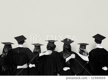 Backside View of Diverse Group Of Students Hugging Each Other Backside View of Diverse Group Of Students Hugging Each Other 32980669
