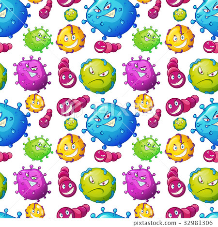 Seamless background template with germs 32981306