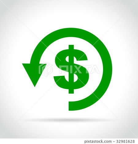 green dollar icon with arrow - Stock Illustration [32981628] - PIXTA