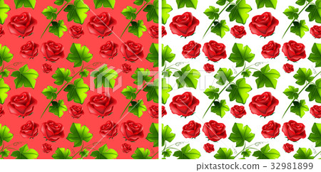 Seamless background design with red roses - Stock Illustration ...