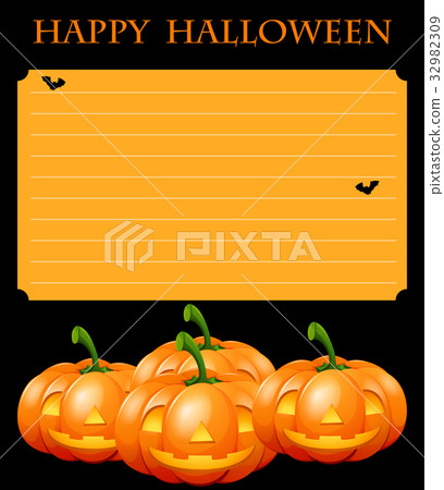 Paper template with halloween theme 32982309