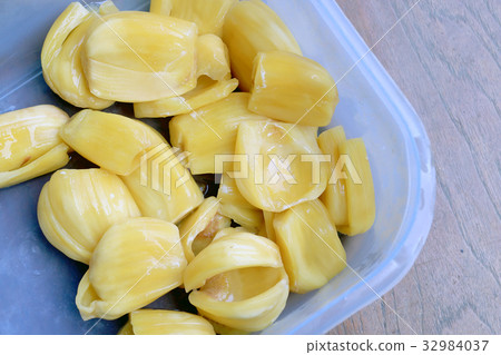 Piece of sweet yellow Jackfruit,Tropical fruit. 32984037