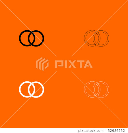 Two bonded wedding rings set icon . 32986232