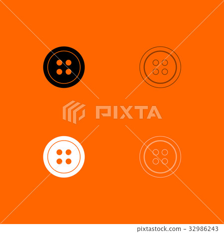 Clothing button black and white set icon . - Stock Illustration ...