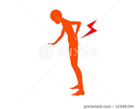 Backache silhouette (orange) Backache silhouette (orange) 32986394
