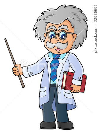 图库插图: scientist with pointer theme image 1