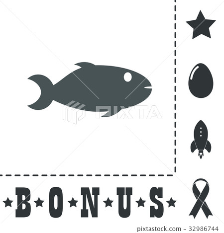 Fish icon on  background 32986744