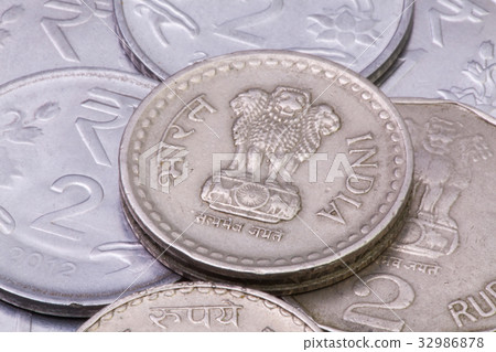 Detail of different India Rupees coins Detail of different India Rupees coins 32986878
