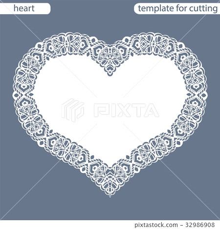 Greeting card with openwork border, paper doily Greeting card with openwork border, paper doily 32986908