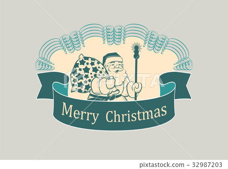 Christmas Sign with Santa Claus Christmas Sign with Santa Claus 32987203