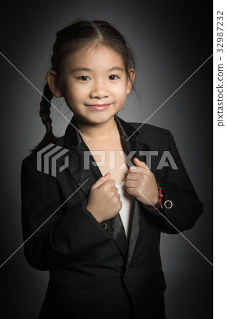 Portrait of Little asian girl with smiles face Portrait of Little asian girl with smiles face 32987232