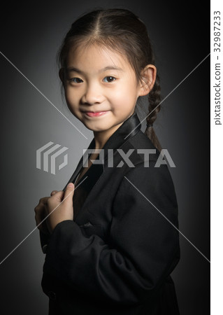 Portrait of Little asian girl with smiles face Portrait of Little asian girl with smiles face 32987233