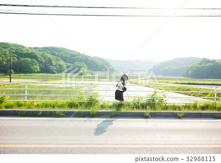 High school girl in the country 32988115