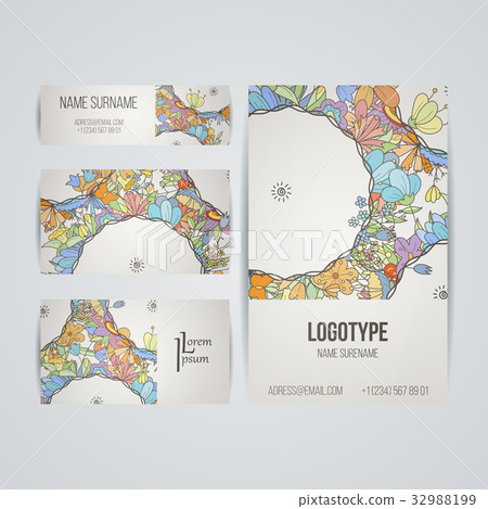 Set of vector design templates. Business card with 32988199