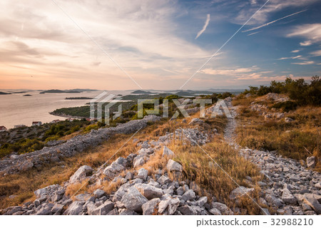 Sunset over Kornati Islands, Croatia, Dalmatia Sunset over Kornati Islands, Croatia, Dalmatia 32988210