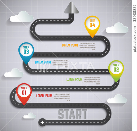 Road information and timeline infographic design. Road information and timeline infographic design. 32988822