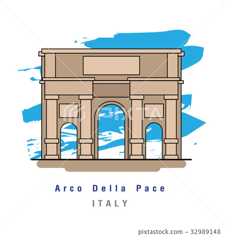 Illustrator of Arco Della pace Milan Italy Illustrator of Arco Della pace Milan Italy 32989148