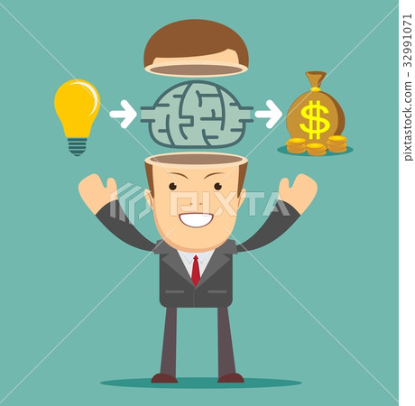 businessman Creates money from the idea businessman Creates money from the idea 32991071
