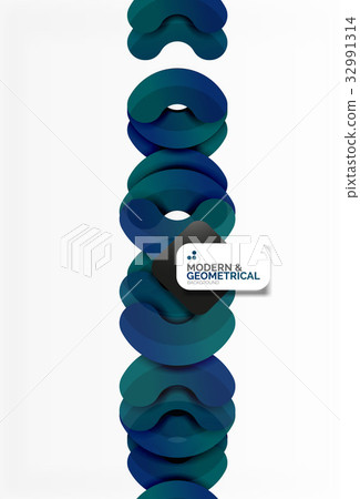 Abstract color geometric round shapes on white 32991314