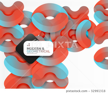 Abstract color geometric round shapes on white 32991318