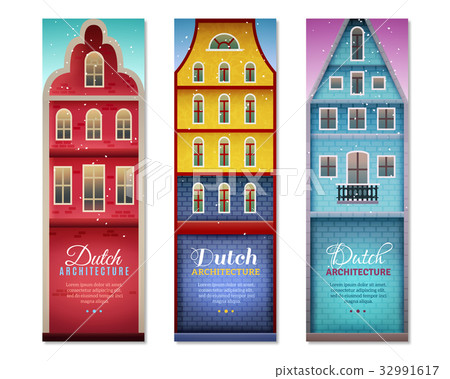Dutch Houses Travel Vertical Banners 32991617