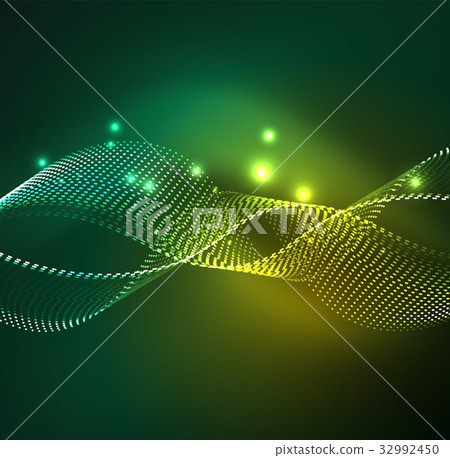 Vector wave particles background 32992450