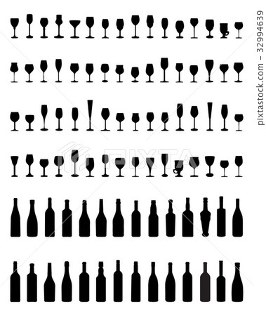 bottles and glasses bottles and glasses 32994639