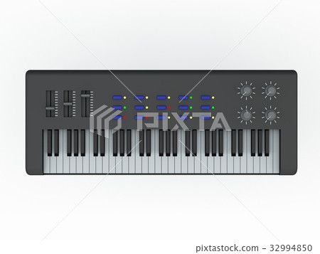 Synthesizer. Isolated on white background.  32994850
