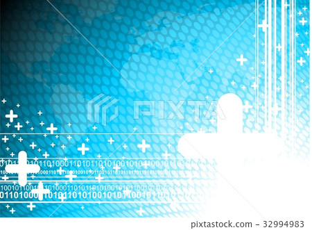 Abstract blue vector background with world map - Stock Illustration ...