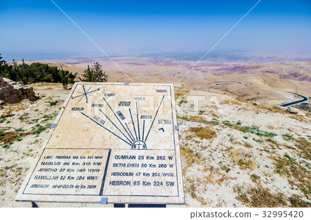 Plaque showing the distance to various locations  32995420
