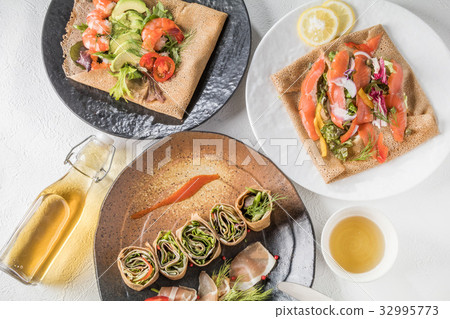 蕎麥麵粉縐gullette galette法國食物 32995773