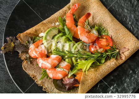 蕎麥麵粉縐gullette galette法國食物 32995776
