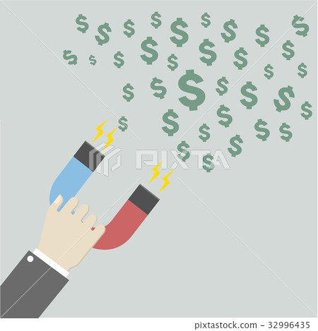 magnet attracting dollars 32996435