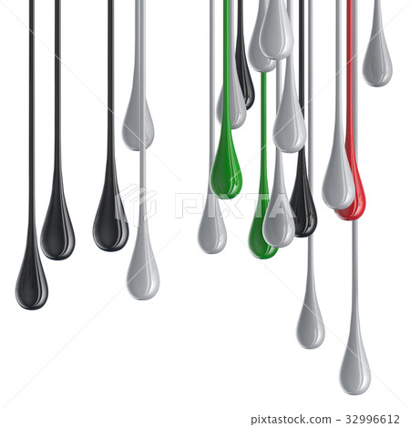 3D color glossy paint drop blobs 32996612