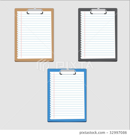 Clipboard blank on notepaper. Clipboard blank on notepaper. 32997086