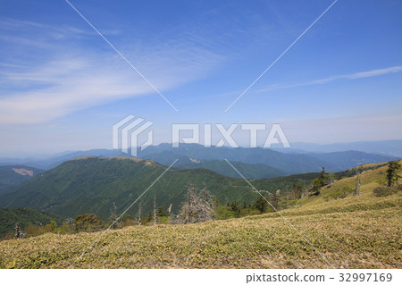 A view from the top of Mt. Kenzan, Tokushima prefecture A view from the top of Mt. Kenzan, Tokushima prefecture 32997169