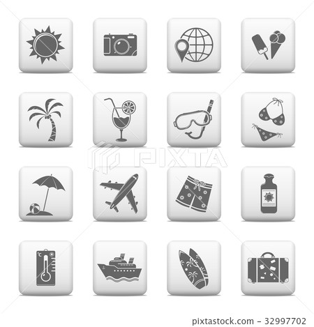 Web buttons, vacation icons 32997702