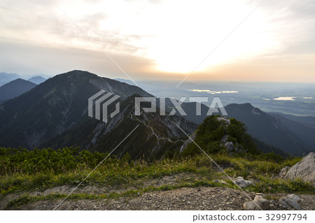 View from mountain Herzogstand to Heimgarten View from mountain Herzogstand to Heimgarten 32997794