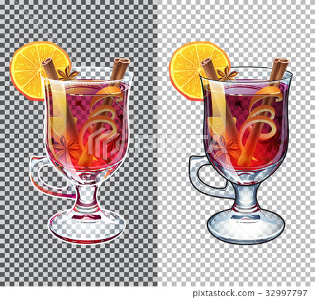 Mulled wine transparent illustration. Autumn drink Mulled wine transparent illustration. Autumn drink 32997797