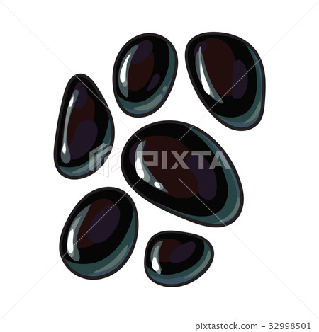 Set of shiny black stones for massage, spa salon Set of shiny black stones for massage, spa salon 32998501