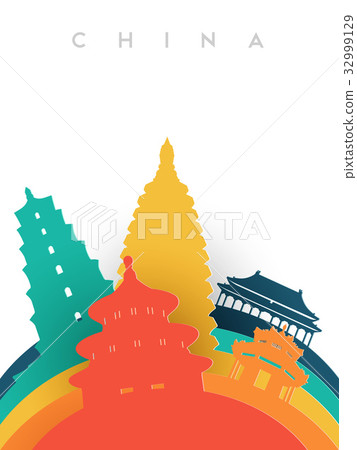 Travel china 3d paper cut world landmarks 32999129
