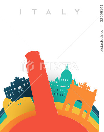 Travel Italy 3d paper cut world landmarks 32999141